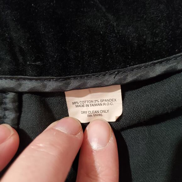 Express Editor VTG Y2K Velour Flare Leg Pants Womens Size 2 Black Mid Rise Soft - Picture 10 of 12